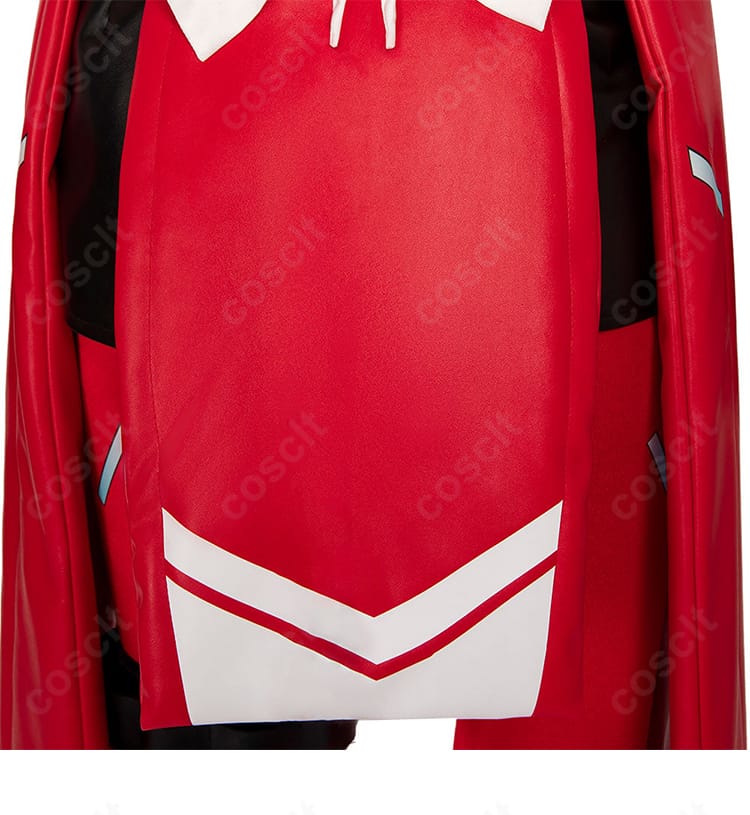 オーバーウォッチ2 キリコ衣装のフロント装飾パネル近影。刺繍とプリントの融合表現