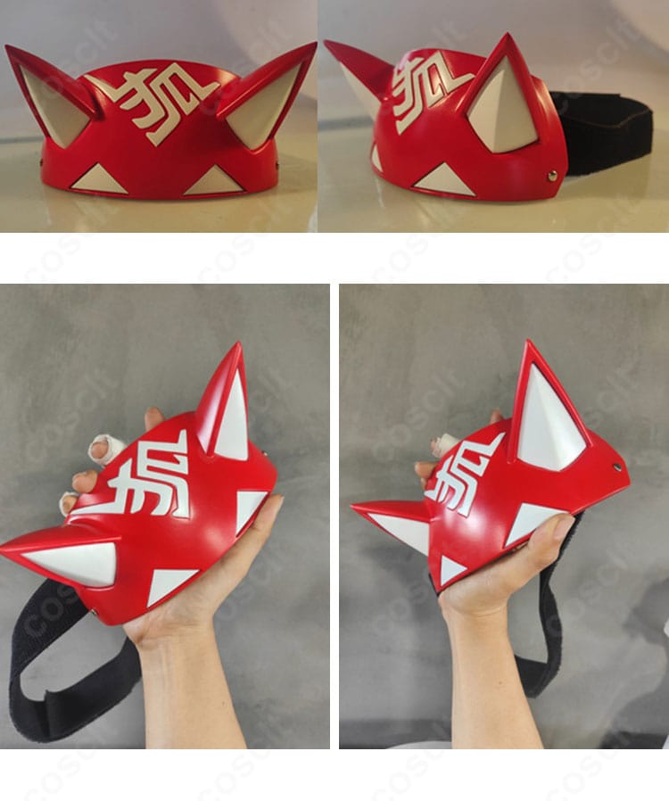 オーバーウォッチ2 キリコ衣装の頭飾り前横ビュー。立体感のある造形で存在感を演出