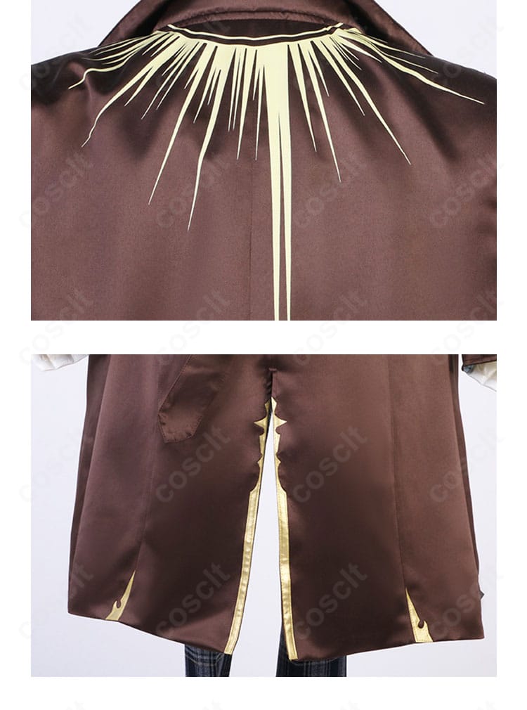 外套背面の蝶モチーフ装飾アップ。立体的な造形で存在感のある背中デザインを強調。