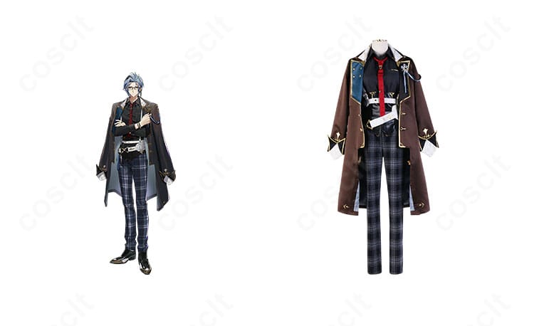 にじさんじEN ヘックス・ヘイワイヤー コスプレ衣装の正面と公式風ビジュアル比較。シルエットと装飾の忠実再現を確認できる画像。