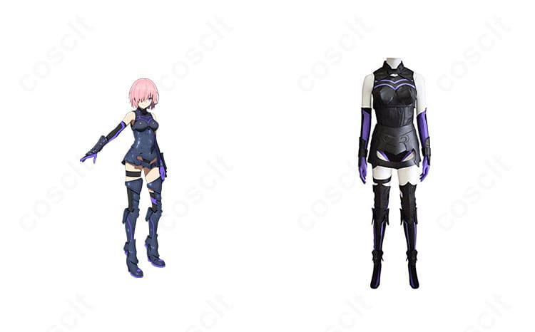 FGOバビロニア マシュ・キリエライト 盾の乙女衣装のキャラ比較正面。配色と装甲ラインを忠実再現した全体バランスが分かる画像