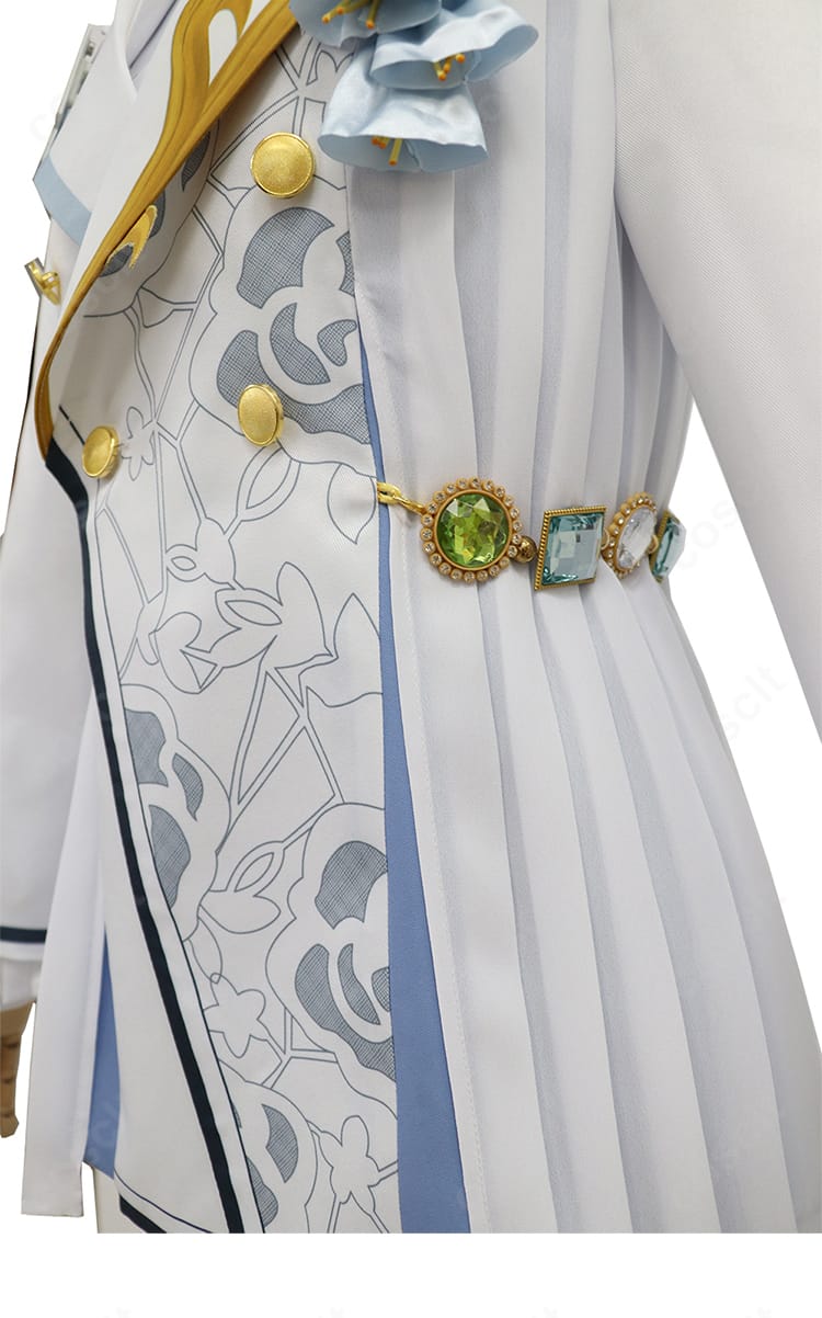 月永レオ Tasto bianco 腰飾りディテールのアップ。装飾パーツの質感と取り付け位置を明瞭に示す。