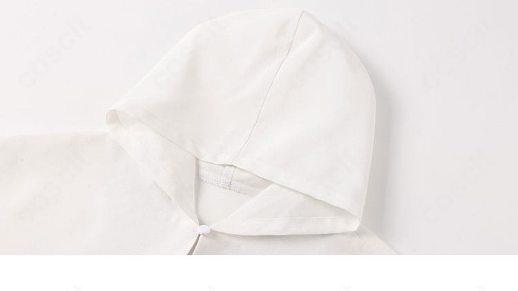 エルキドゥ上着フードの装飾ディテール。縁取りとステッチワークが見える近接カット。