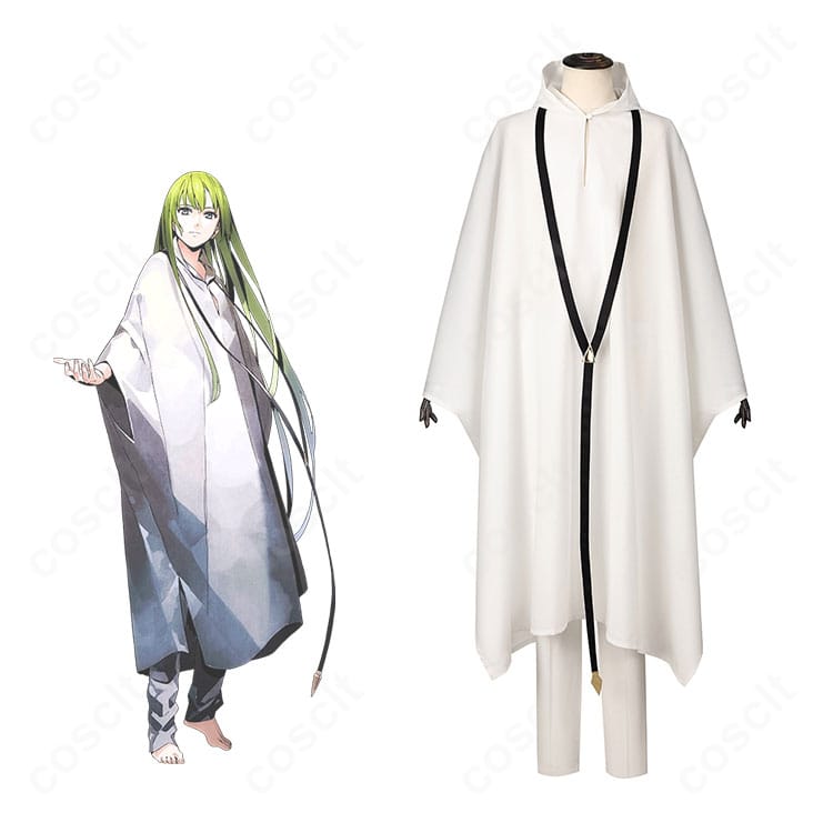 Fate/strange Fakeのエルキドゥ衣装と原作キャラを並べた比較イメージ。色味とシルエットの再現度が分かる写真。