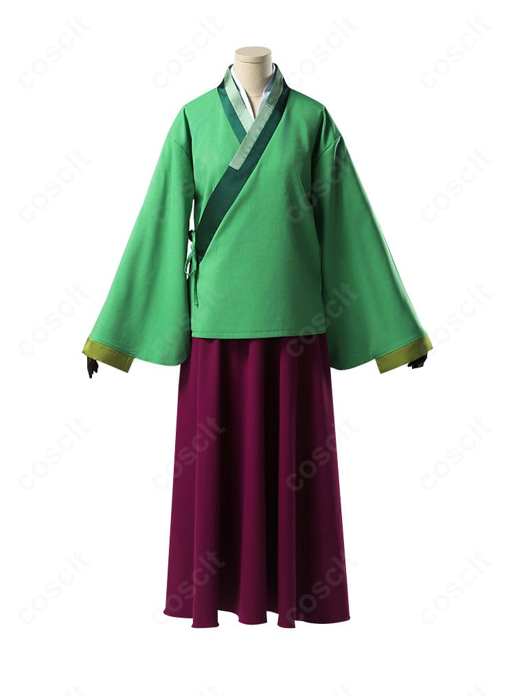 猫猫コスプレ衣装の正面全身。和装の直線的ラインと通気性生地で、イベント向けの着用感が分かる全景