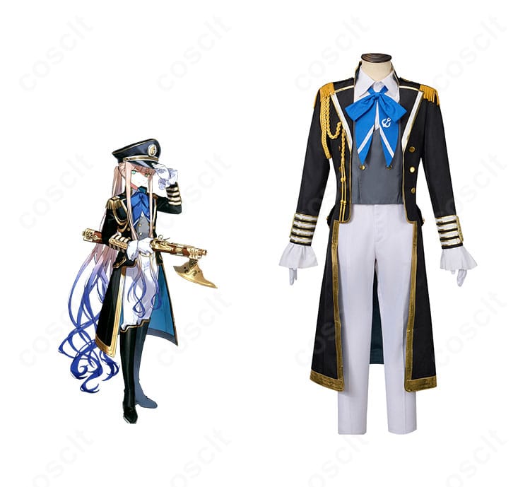 FGOアーケード ネモ第二段階の軍服コスと公式ビジュアル比較。配色と装飾位置を忠実に再現した正面イメージ。