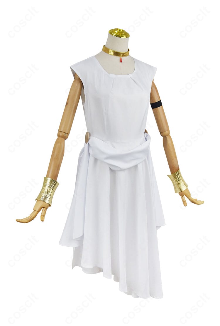 葬送のフリーレン フランメ 通常衣装コスプレ左側面ビュー。立体裁断によるウエストラインと袖の落ち感をチェック。