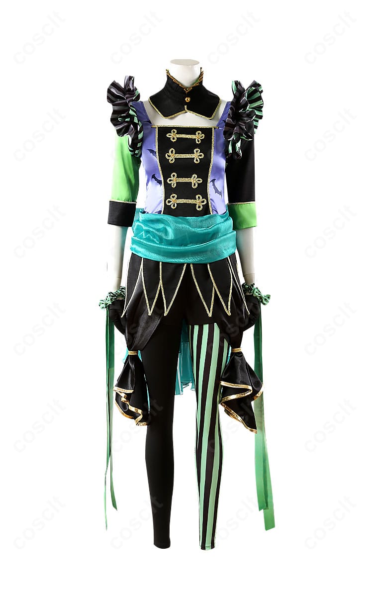 リリア・ヴァンルージュ プレイフル・ドレスの正面フルショット。トップスとつけ襟、腰の大きな蝶結びまで含むフルセットを着用した全身イメージ。