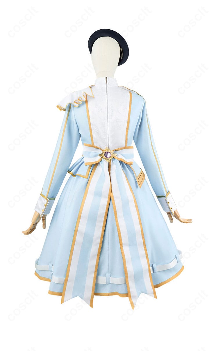 ライスシャワー「スノーウィ・インテグレティ」背面。大きな蝶結びとオーバースカートのドレープ、背中心の整ったラインを捉えた写真