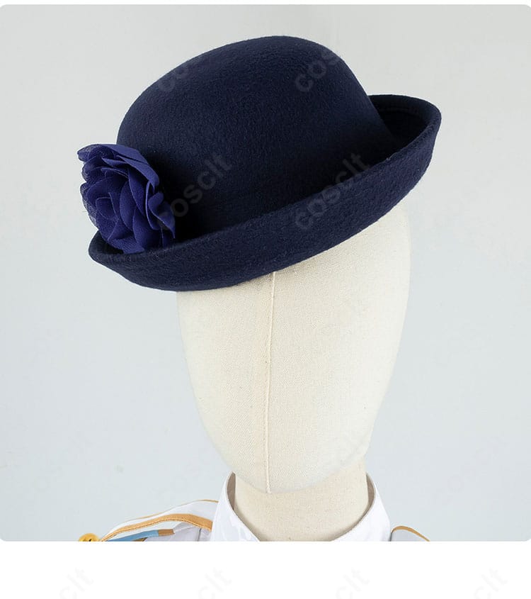 ライスシャワー衣装の帽子クローズアップ。シンボルリボン付きキャップの形状と装飾の再現度を確認できる画像