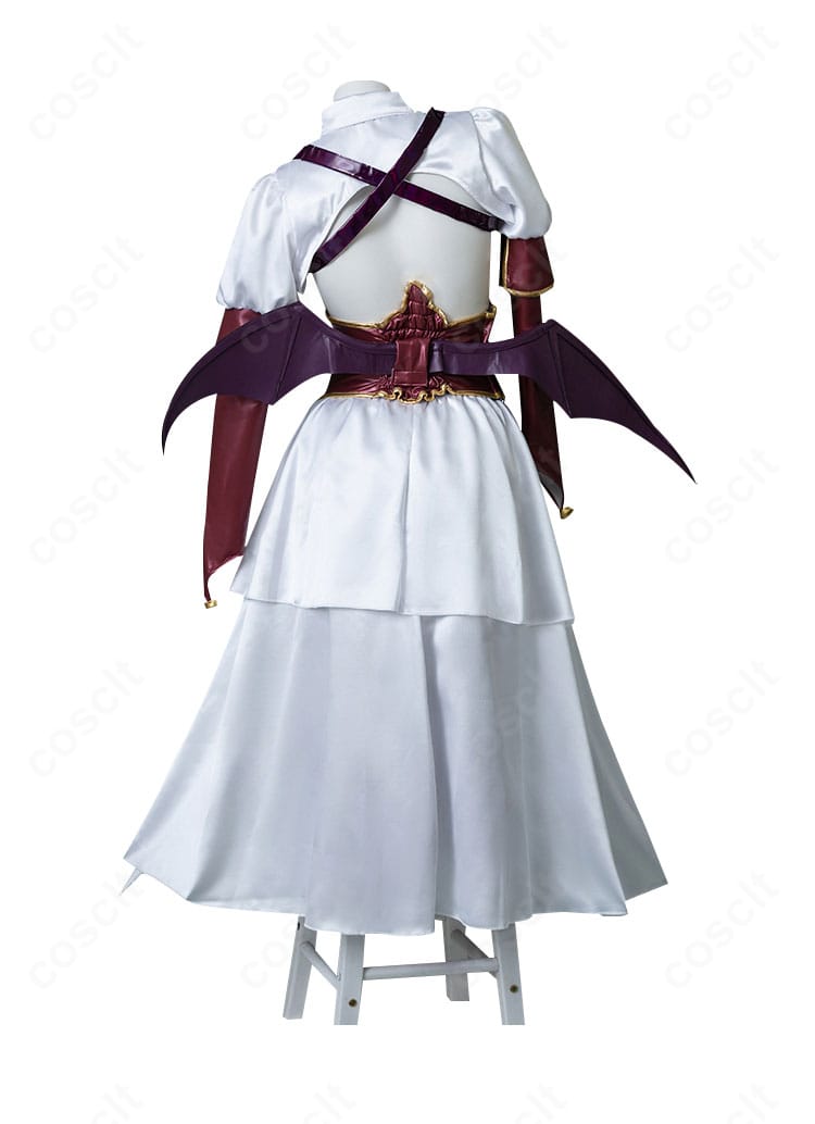 柊うてな マジアベーゼ衣装 背面。編み上げとミニ翼、オーバースカートのレイヤーが強調されたバックショット