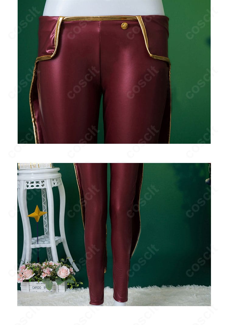 マジアベーゼ衣装 ズボン正面のディテール。スマートなシルエットと機能性を両立した設計