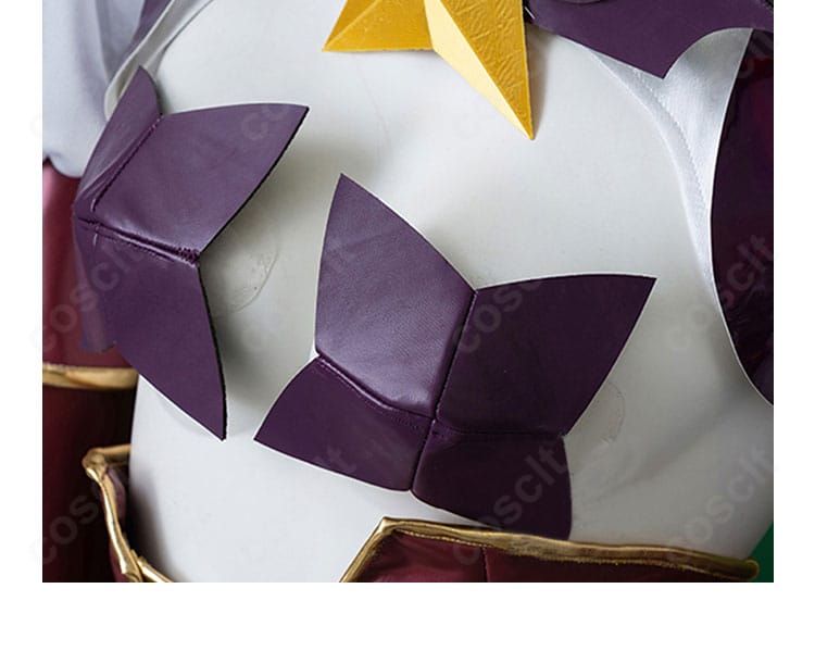 柊うてな マジアベーゼ衣装 胸部装飾のクローズアップ。立体パーツと配色のコントラストで華やかさを演出