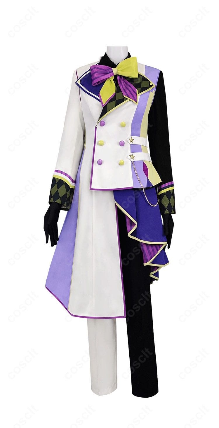 プロジェクトセカイ 神代類 ワンダショ衣装の正面全身。コートとリボンのディテールを高再現したコスプレ衣装。