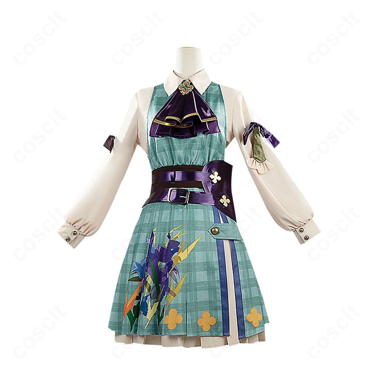 コスプレ衣装の内搭正面の細部画像。生地とデザインの美しい仕上がり。