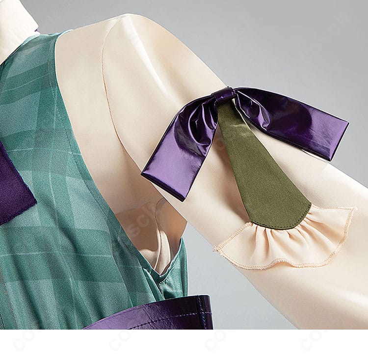 腕袖部分の蝶結び装飾の細部画像。エレガントなデザインです。