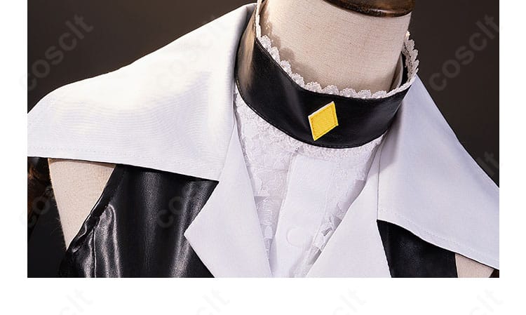 しゅごキャラ! ほしな歌唄 ブラックダイヤモンド衣装のつけ襟・首元装飾のクローズアップ。アクセントの質感と配置が分かる