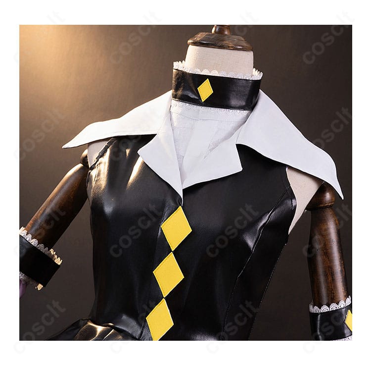 しゅごキャラ! ほしな歌唄 ブラックダイヤモンド衣装のトップス正面アップ。切り替えと縫製ディテールを明瞭に写した画像