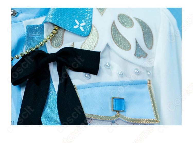 日々樹渉『TRIP』衣装の胸元装飾ディテール。装飾の発色と立体感、縫製の仕上げを示す写真