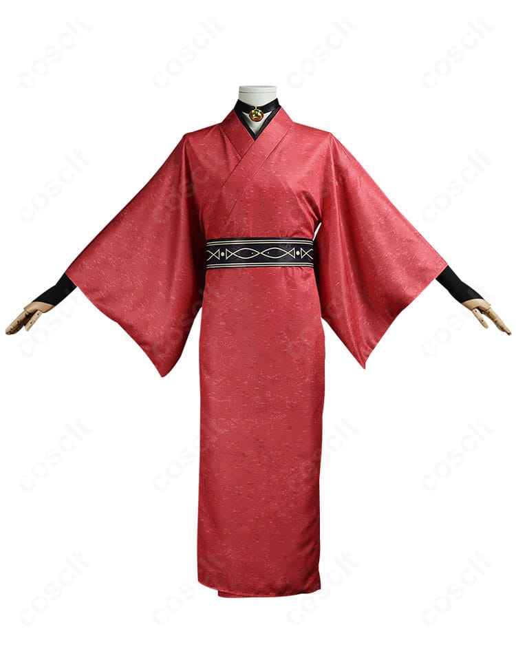 ハイキュー!! 孤爪研磨 和風アレンジ衣装の正面全体。落ち着いた色味と鈴付き首元が映える再現デザイン。