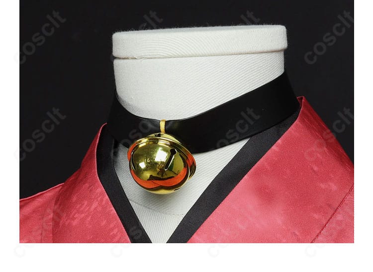 ハイキュー!! 孤爪研磨 和風アレンジ衣装 鈴付き首元装飾のアップ。アクセントになる和テイストの意匠。