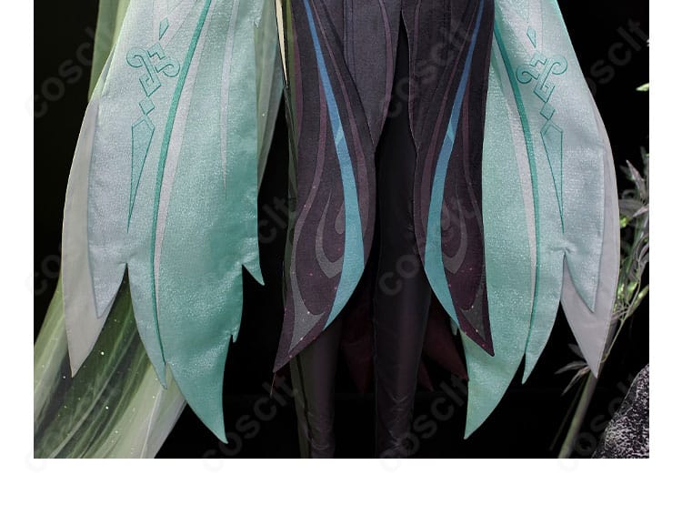 閑雲 コスプレ衣装 脚部前面の装飾デザイン詳細