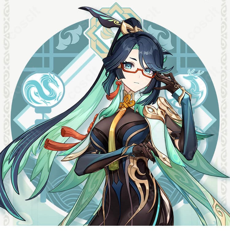 原神 閑雲（留雲借風真君）コスプレ衣装の着用イメージとキャラ再現比較図