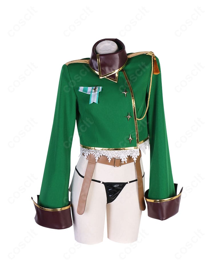 魔法少女にあこがれて 阿良河キウィ レオパルト衣装の正面全身。コートと帽子、星飾りを含むフルコーデのシルエット確認用。