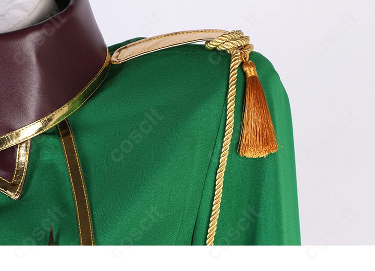 阿良河キウィ レオパルト衣装 左肩の装飾ディテール。立体パーツの配置と縫製仕上げを確認。