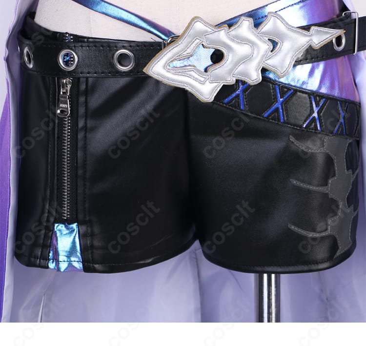 崩壊：スターレイル アケロン（黄泉）コスプレ衣装のパンツ前面装飾。脚部のラインと装飾バランスが分かるディテール写真。