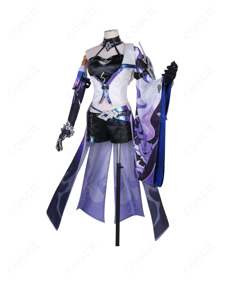 崩壊：スターレイル アケロン（黄泉）コスプレ衣装の正面全体図。ハリのあるシルエットと配色コントラストを確認できます。