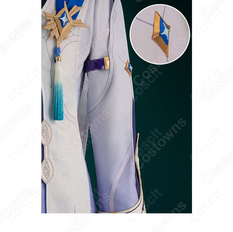 サンデー衣装の肩部分装飾の近接。エポーレット風意匠と縫製ラインを確認できるディテール