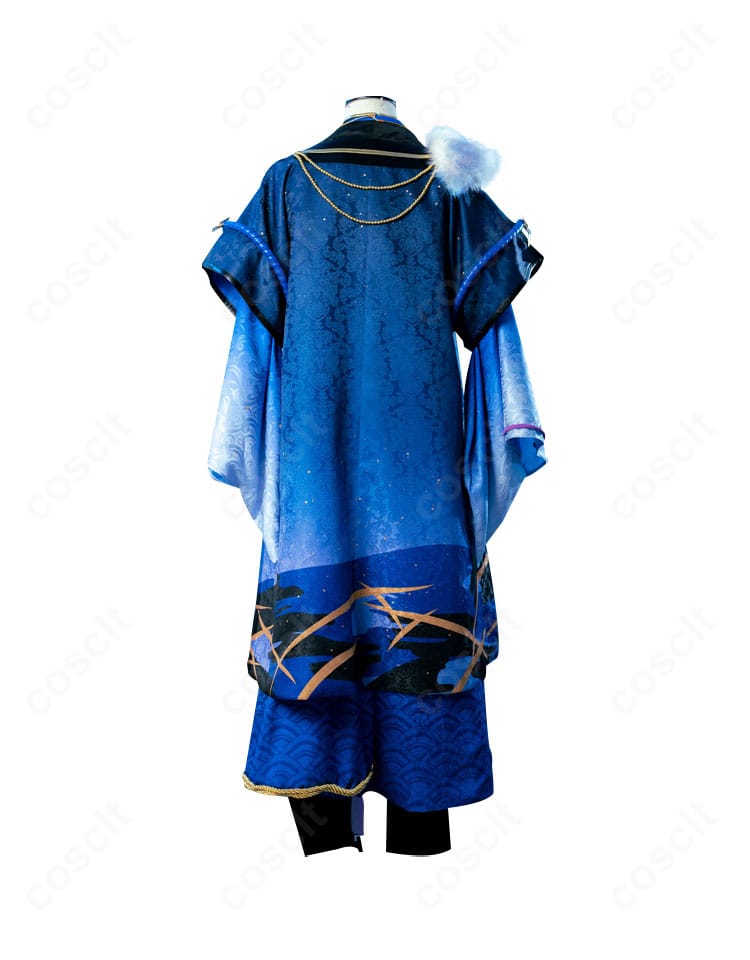 あんスタ 天城燐音・深海奏汰・巴日和 コスプレ衣装の背面。帯風の結びや背面装飾の配置・再現度をチェックできる写真。