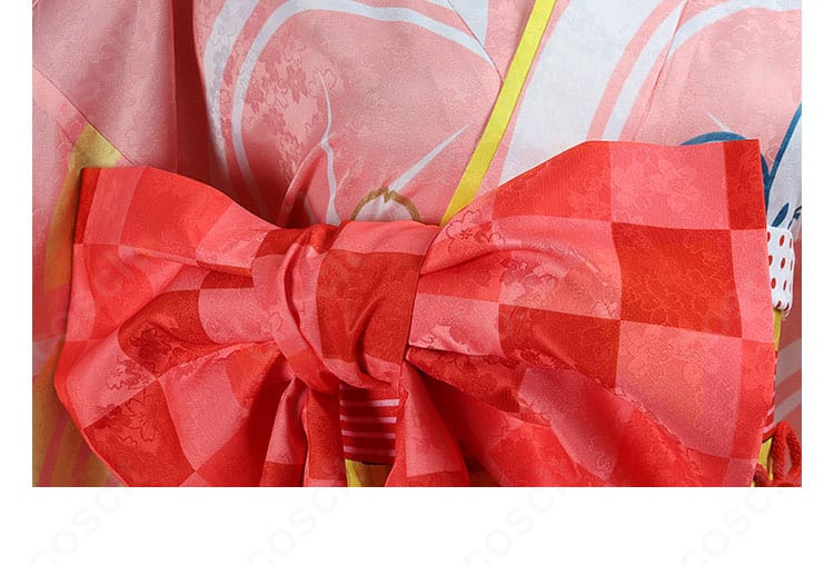 鹿目まどか 晴着Ver. 腰部装飾のクローズアップ。帯と腰飾りの華やかなレイヤー感を再現