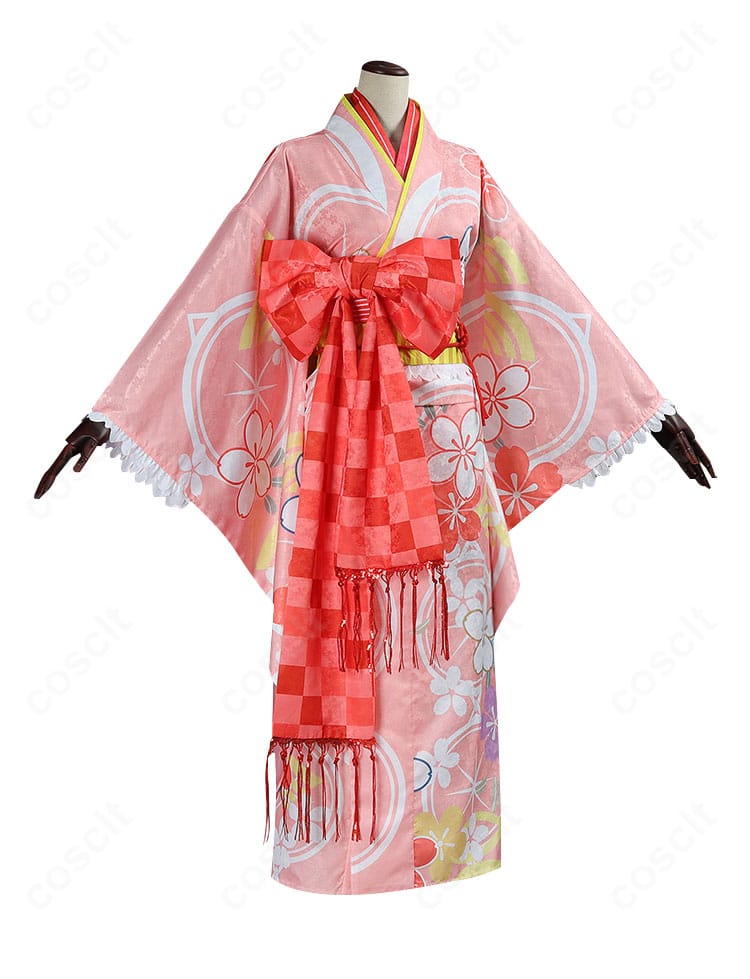 鹿目まどか 晴着Ver. の側面シルエット。袖の落ち感と可動域を確認できる動きやすい設計