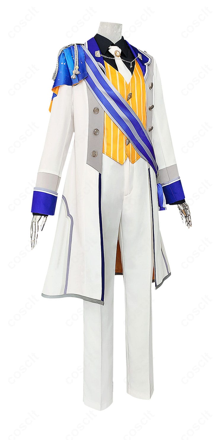 プロセカ 天馬司 コスプレ衣装の側面アングル。コートのハリ感と袖周りの可動性、きれいなラインをチェック。