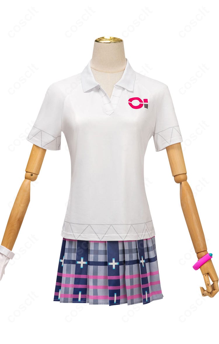 エスパーミク衣装のフロントディテール。精緻な刺繍と整ったカラーブロックでキャラクター性を明確に表現。