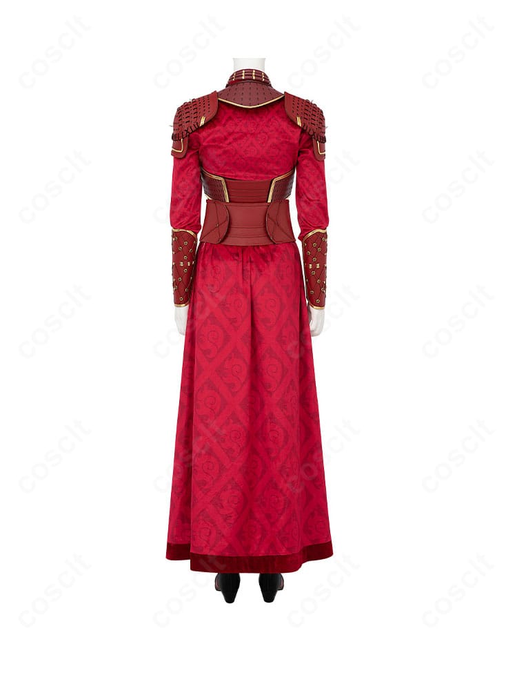 ヘラ コスプレ衣装の背面。ベルトやアーマーパーツの配置を忠実に再現したデザイン。