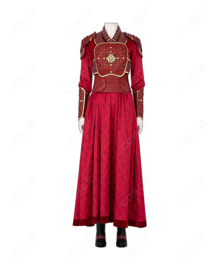 『ホワット・イフ…？』版ヘラ コスプレ衣装の正面全体。アーマーとドレスのバランスがクールに映える。