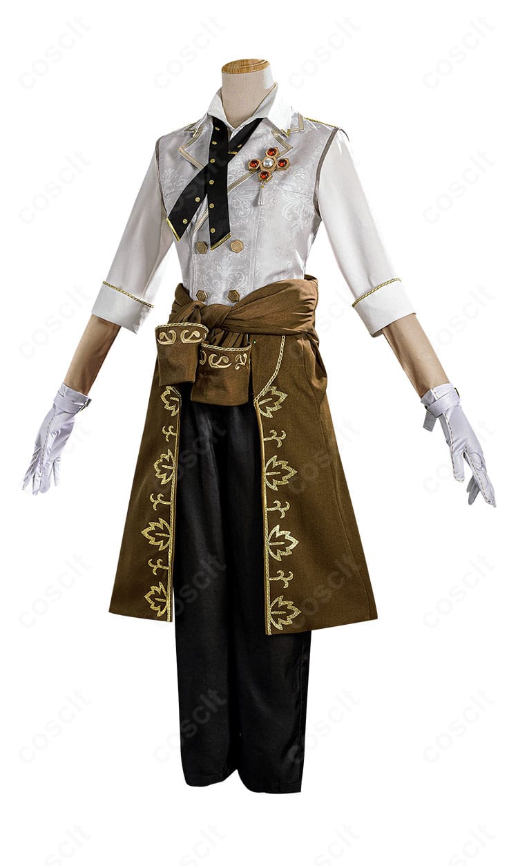 IdentityV 囚人（ルカ・バルサー）卒業の日 コスプレ衣装の側面。シルエットの美しさとアームカバーのディテールを強調。