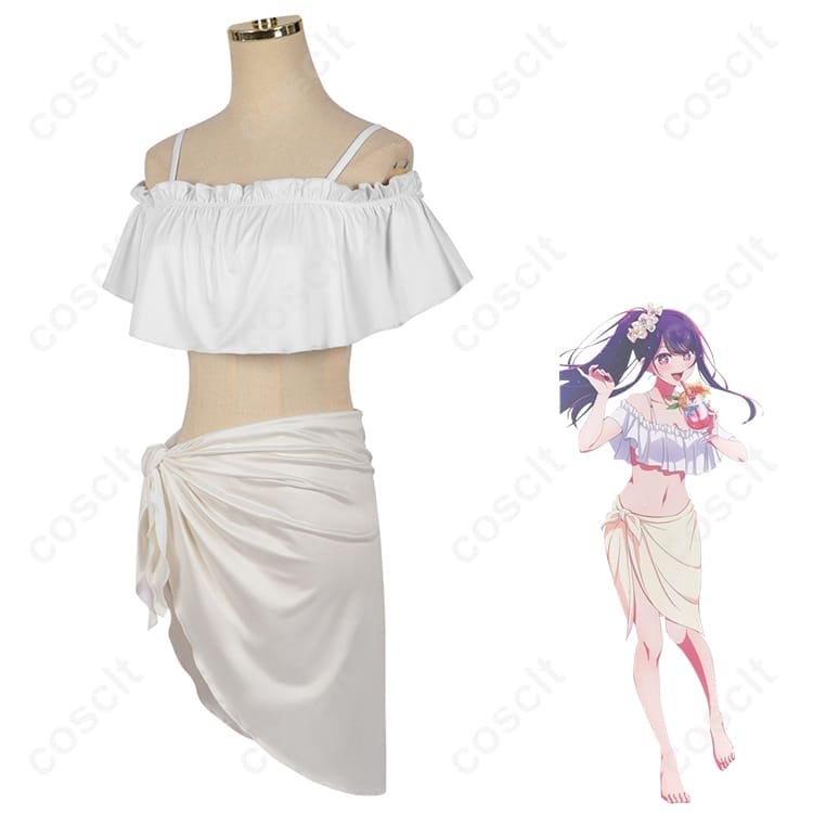 【推しの子】星野アイ 水着（青ビスチェ＋白スカート）高再現コスプレ｜軽やかで撮影映え - 3枚目の画像