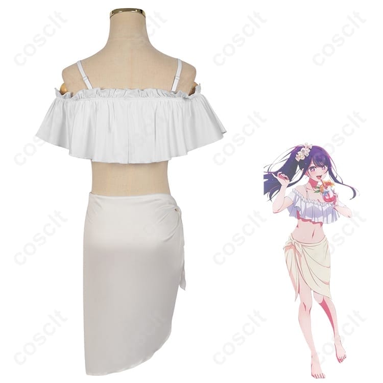 【推しの子】星野アイ 水着（青ビスチェ＋白スカート）高再現コスプレ｜軽やかで撮影映え - 4枚目の画像