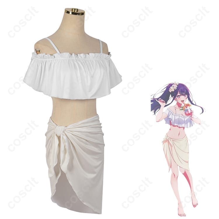 【推しの子】星野アイ 水着（青ビスチェ＋白スカート）高再現コスプレ｜軽やかで撮影映え - 2枚目の画像