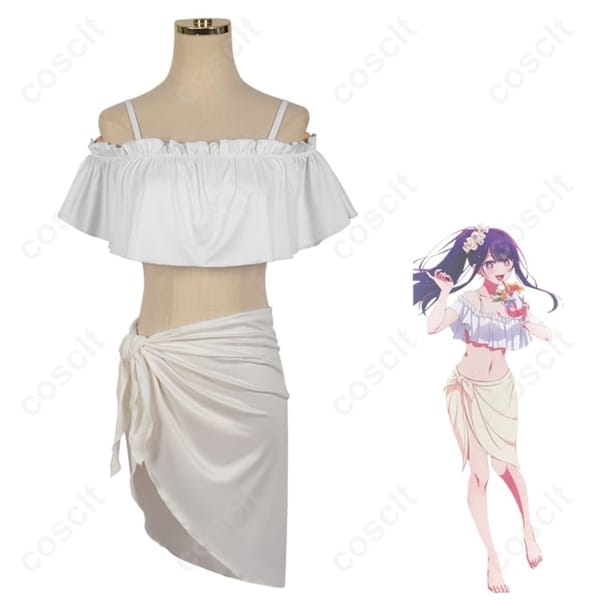 【推しの子】星野アイ 水着（青ビスチェ＋白スカート）高再現コスプレ｜軽やかで撮影映え