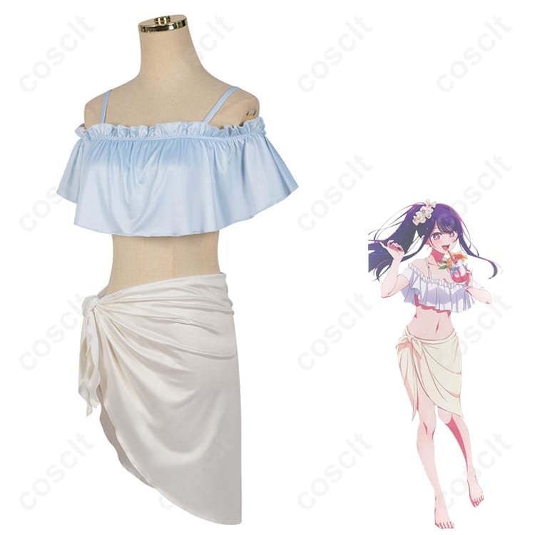 【推しの子】星野アイ 水着（青ビスチェ＋白スカート）高再現コスプレ｜軽やかで撮影映え - 7枚目の画像