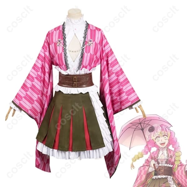 鬼滅の刃 甘露寺蜜璃 五周年記念祭コスプレ 高再現で軽い着心地、イベント・撮影に最適