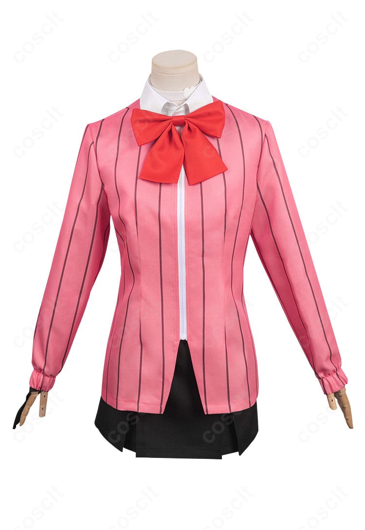 岳羽ゆかり コスプレ用ピンク色シャツ 正面画像。襟元の形状と発色、インナーとしての着心地を示すディテール。