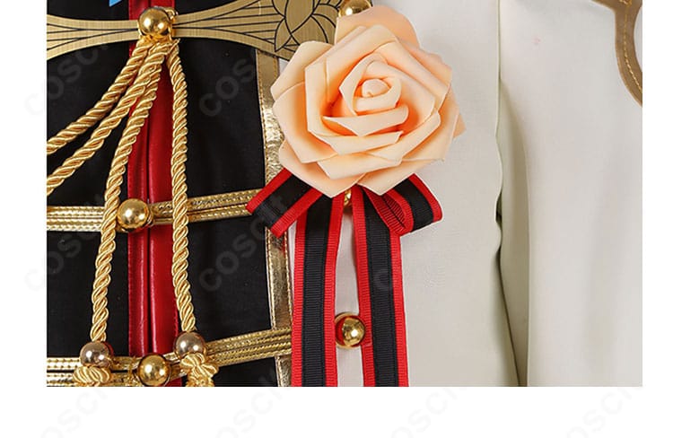 日々樹渉 春雷＊謳歌のテンペスト衣装の胸前花飾りクローズアップ。華やかな意匠で舞台映えするポイント。