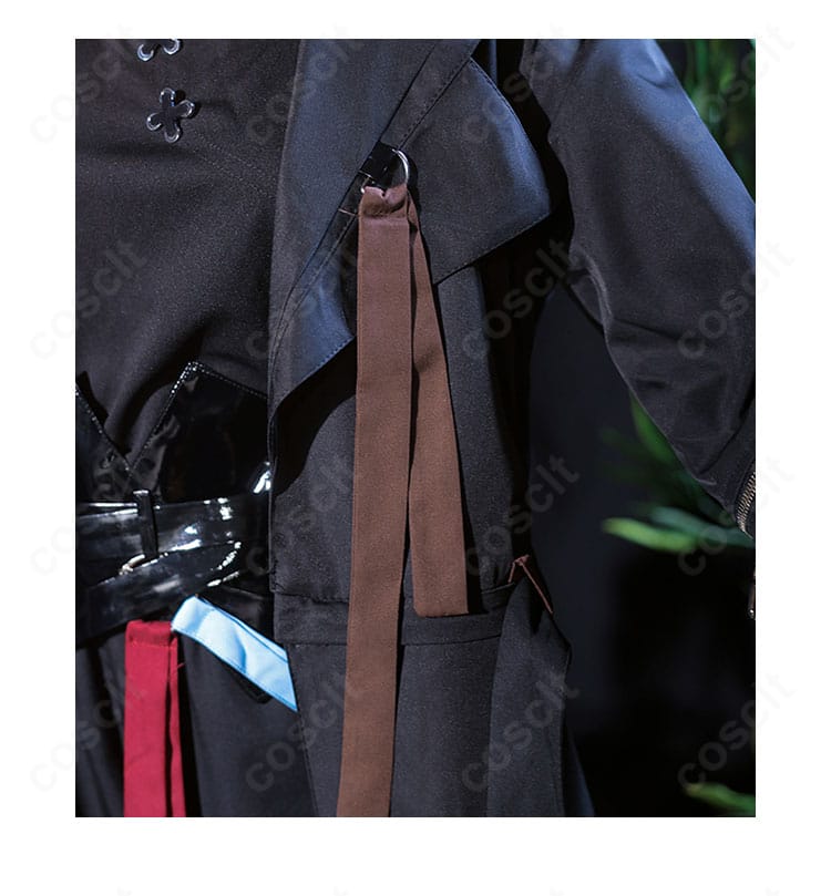 原神・魈のコスプレ衣装 外套の襟ディテール。質感ある装飾と端正な縁取りで高級感を表現。