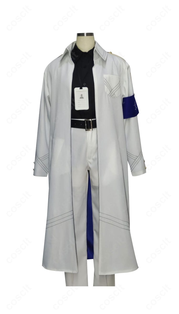 ブルーアーカイブ 先生のS.C.H.A.L.E制服コスプレ 正面全体。端正な配色とハリのあるシルエットが分かる解像度の高いカット。イベント用に最適なデザイン。